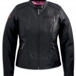 Women's Pink Label Embellished Leather Jacket FRONT 98022_12VWF
