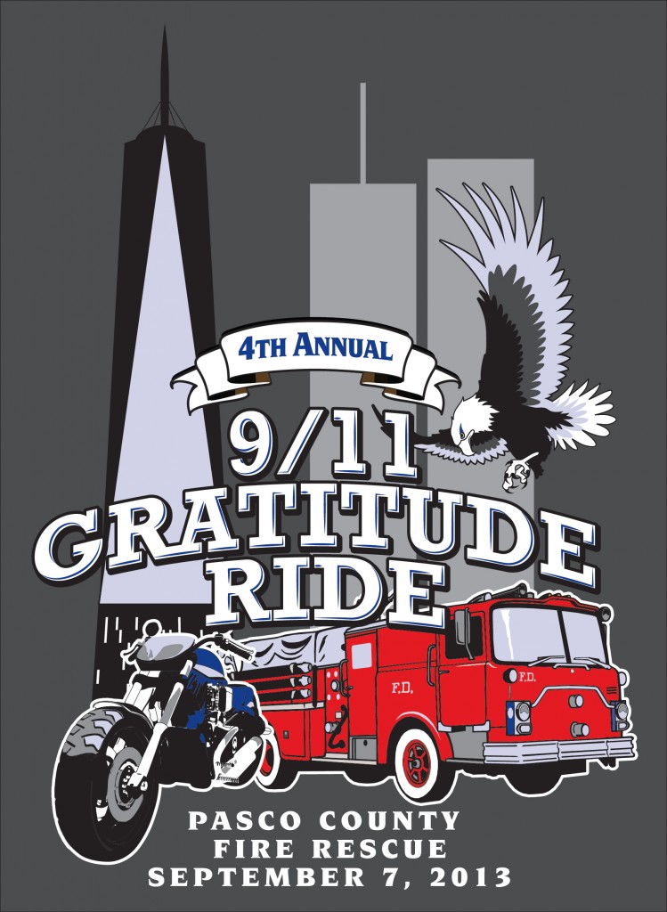 9-11 Gratitude Ride tshirt Design Gray